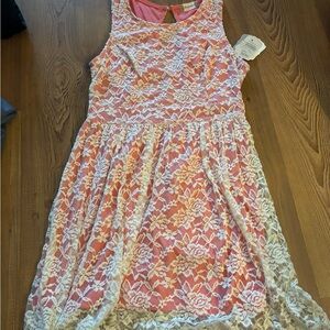 Altar'd State Pink and White Lace Mini Dress. NWT.